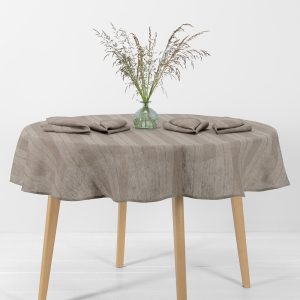 ISLA Duk rund/oval sandfarget