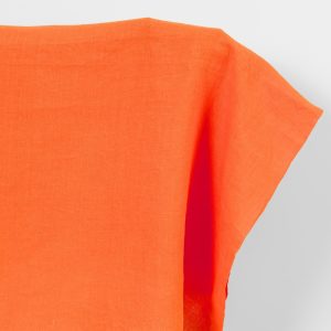 Linstoff ensfarget oransje, vasket