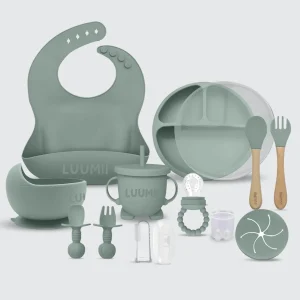 Luumii Barneservice i Silikon – 10 Deler Spisesett for Baby